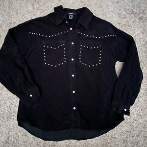 Forever 21 Black Corduroy Shacket